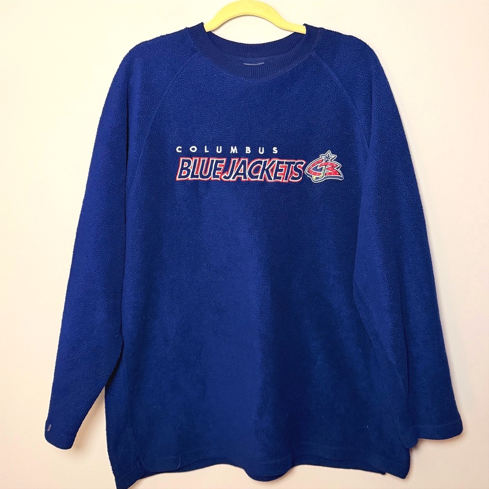 VTG Pro Edge Columbus Blue Jacket Hockey 90s NHL Sweatshirt Fleece Men's SZ L